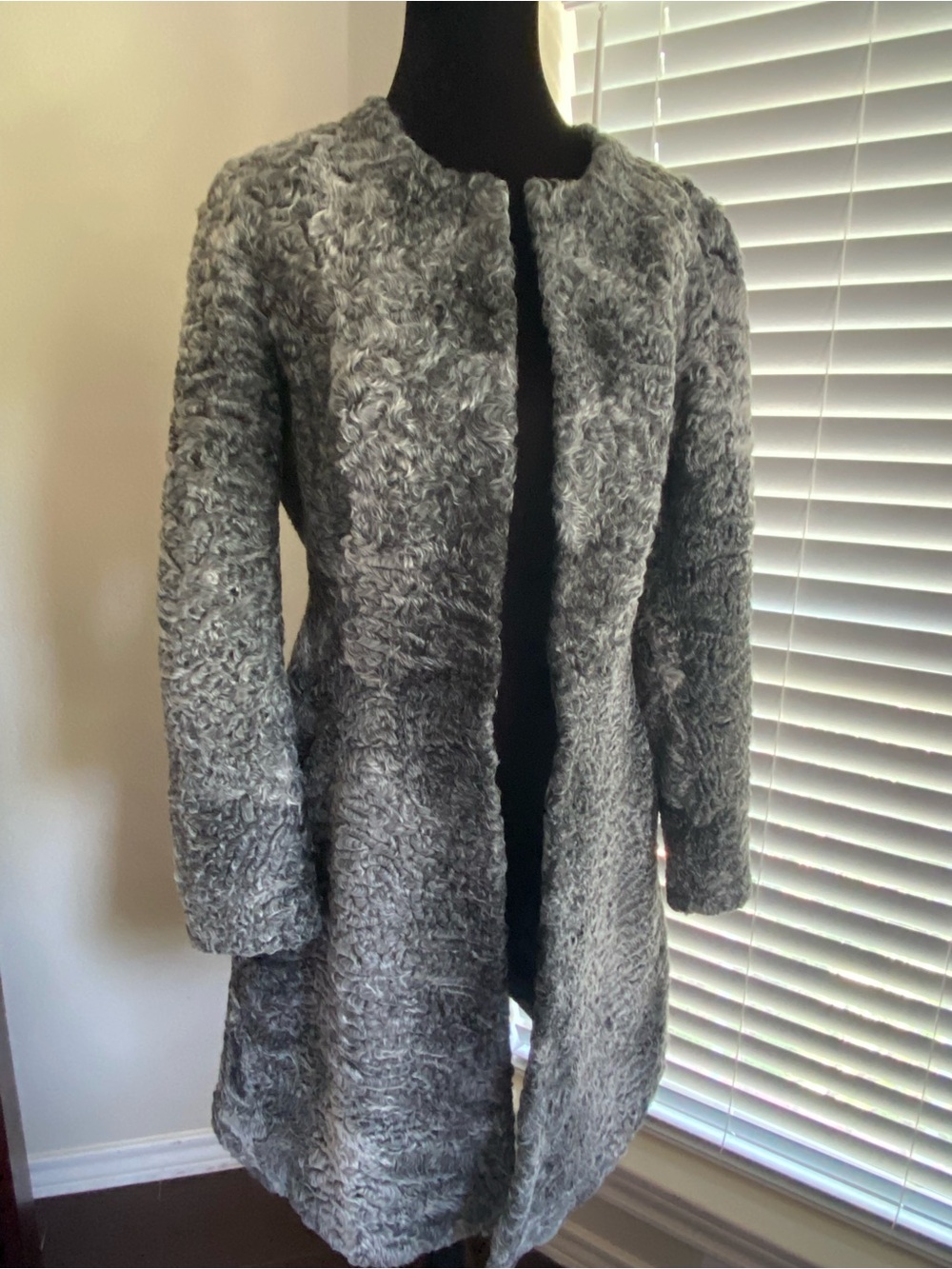 Punto 100% Genuine Karakul Lamb Fur Coat